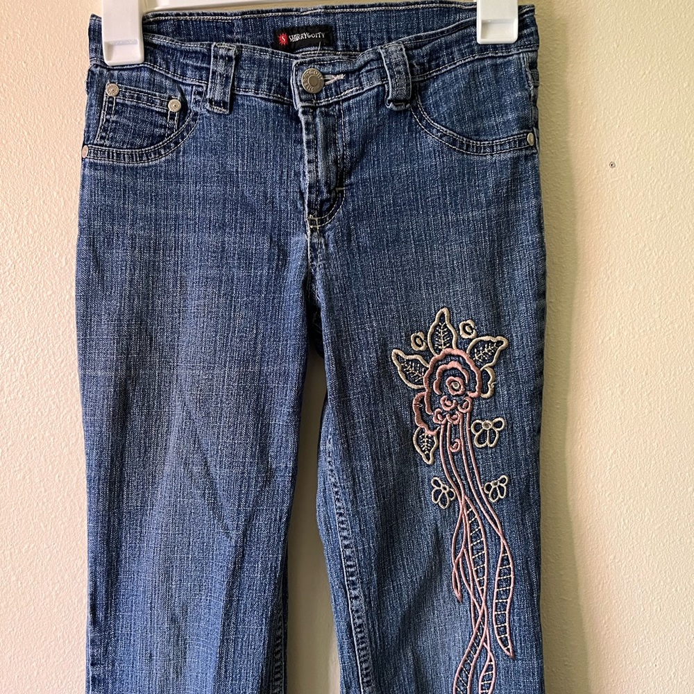 vintage embroidered y2k low rise jeans
